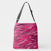 Camo Camouflage leeuw Zebra Patroon Roze Paarse Crossbody Tas (Achterkant)