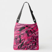 Camo Camouflage leeuw Zebra Patroon Roze Paarse Crossbody Tas (Voorkant)