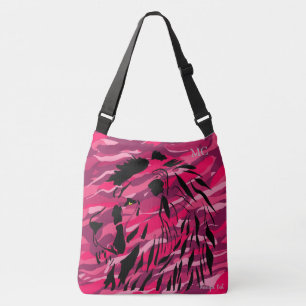 Camo Camouflage leeuw Zebra Patroon Roze Paarse Crossbody Tas