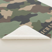 Camo Camouflage Militair Khaki Groen Tan Monogram Sherpa Deken (3/4)