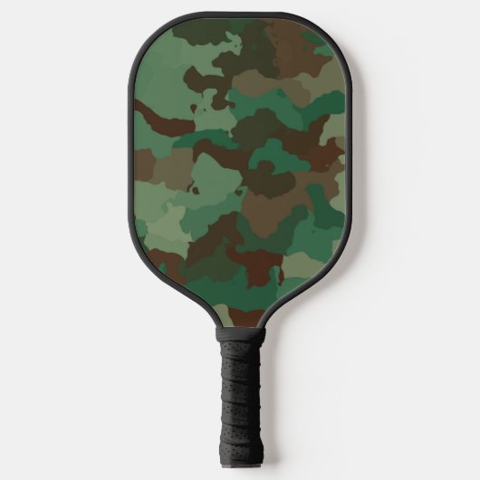 Camo Camouflage Militaire Monogrammed Naam Pickleball Paddle (Voorkant)
