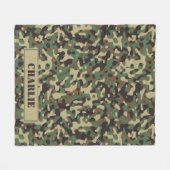 Camo camouflage patroon gepersonaliseerde naam fleece deken (Voorkant (Horizontaal))
