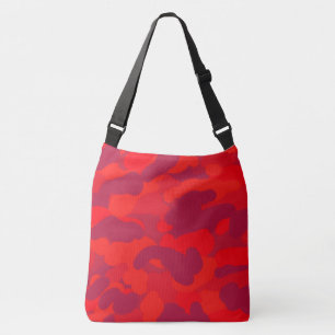 Camo camouflage patroon wolken tinten rood crossbody tas