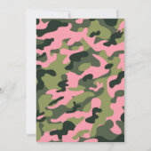 Camo Camouflage & Roze Verjaardag Uitnodiging (Achterkant)