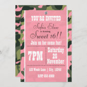 Camo Camouflage & Roze Verjaardag Uitnodiging (Voorkant / Achterkant)