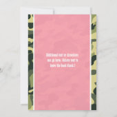 Camo Camouflage & Roze Verjaardag Uitnodiging (Achterkant)