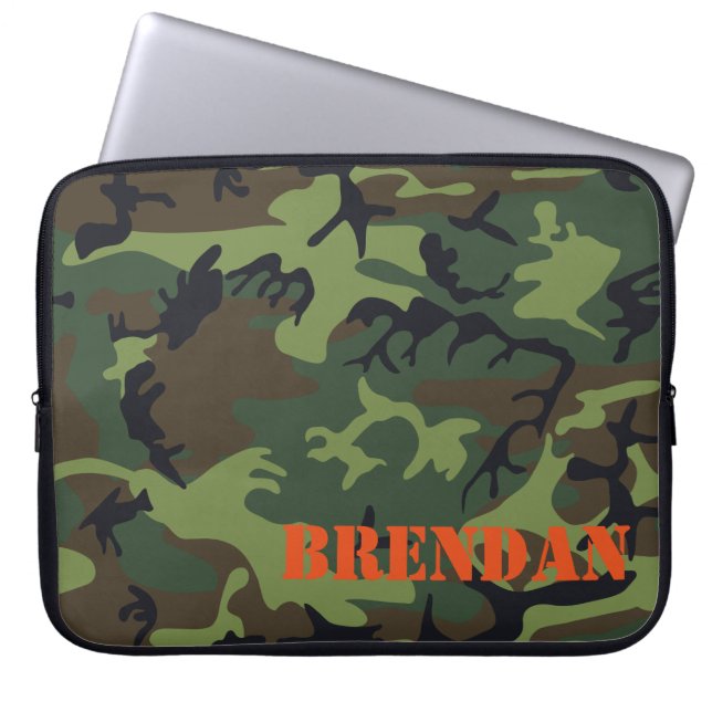 Camo Camouflage, speciaal voor laptops ontworpen h Laptop Sleeve (Voorkant)