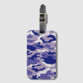 Camo Camping Hunting Blue Camouflage Bagagelabel (Voorkant (verticaal))