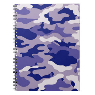 Camo Camping Hunting Blue Camouflage Notitieboek
