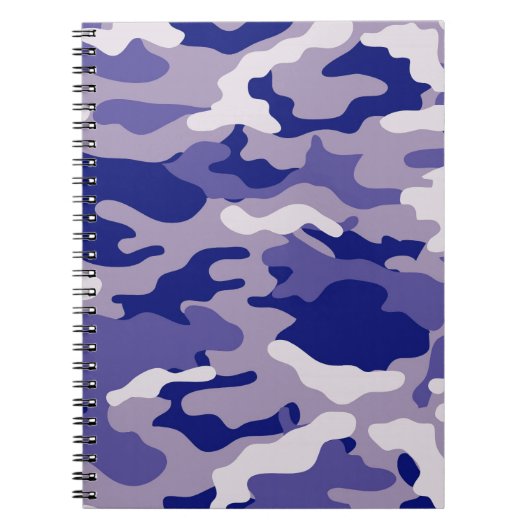 Camo Camping Hunting Blue Camouflage Notitieboek (Voorkant)