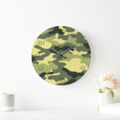 Camo Camping Hunting Green Camouflage Grote Klok (Huis)