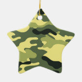 Camo Camping Hunting Green Camouflage Keramisch Ornament (Voorkant)