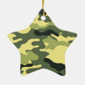 Camo Camping Hunting Green Camouflage Keramisch Ornament (Achterkant)
