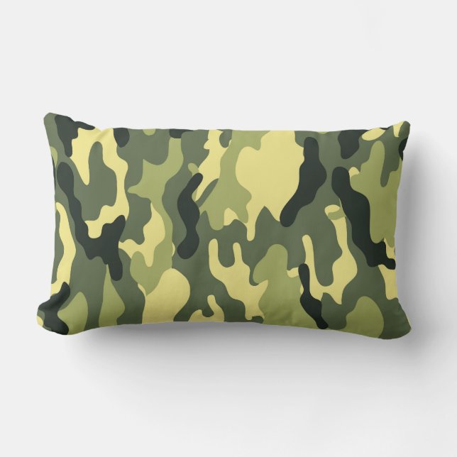 Camo Camping Hunting Green Camouflage Kussen (Voorkant)