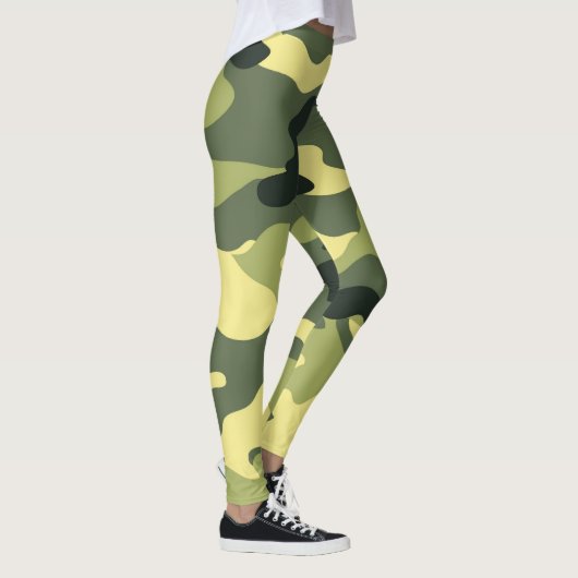 Camo Camping Hunting Green Camouflage Leggings (Rechts)