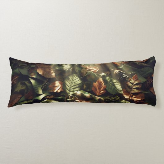 Camo Canopy - Een rustige bosvlucht Lichaamskussen (Voorkant)