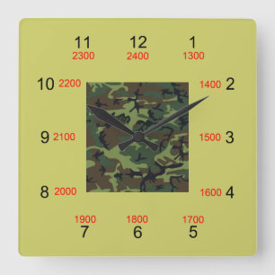 Camo Center: Militaire tijdklok Vierkante Klok