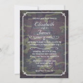 Camo  Chalkboard Wedding Invitations Kaart (Voorkant)
