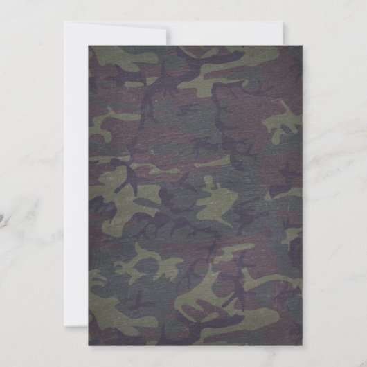 Camo Chalkboard Wedding Invitations Kaart (Achterkant)