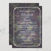 Camo  Chalkboard Wedding Invitations Kaart (Voorkant / Achterkant)