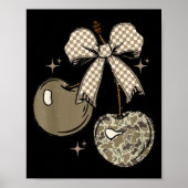 Camo Checkered Cherry Bow, Hunting,checkered Patte Poster (Voorkant)