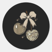 Camo Checkered Cherry Bow, Hunting,checkered Patte Ronde Sticker (Voorkant)