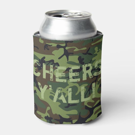 Camo Cheers Y'All Blikjeskoeler (Blikje Voorkant)