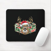 Camo Christmas Santa Deer Hunting Season Holiday O Muismat (Met muis)