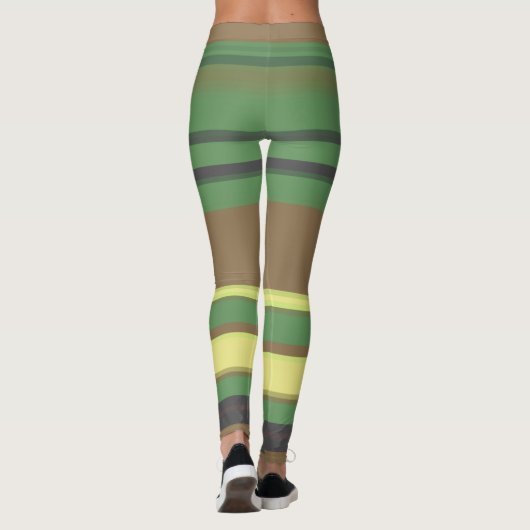 Camo Color Striped Patroon Leggings (Achterkant)