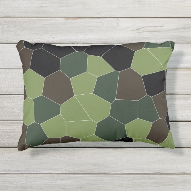 Camo Colour Cool Patroon Buitenkussen (Voorkant)