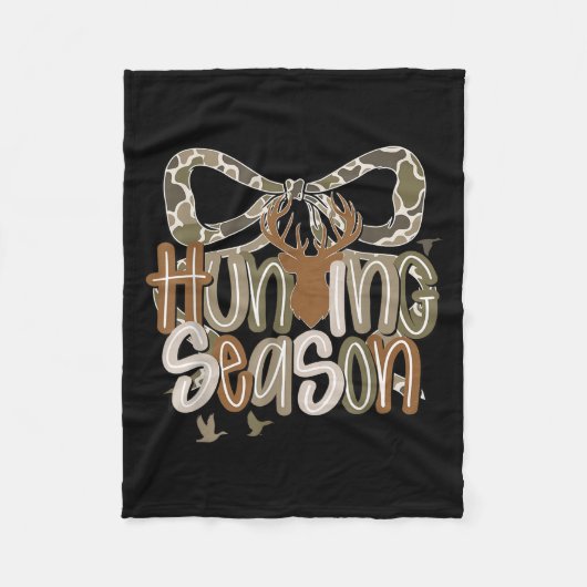 Camo Coquette Bow Deer Hunt Eend Jacht Vrouwen Mei Fleece Deken (Voorkant)