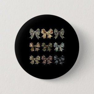 Camo Coquette Bow Duck Hunt Eend Jagen Voor Mannen Ronde Button 5,7 Cm