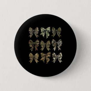 Camo Coquette Bow Duck Hunt Eend Jagen Voor Mannen Ronde Button 5,7 Cm