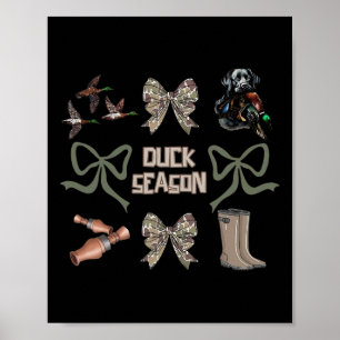Camo Coquette Bow Duck Seizoen Eend Jacht Vrouwen Poster