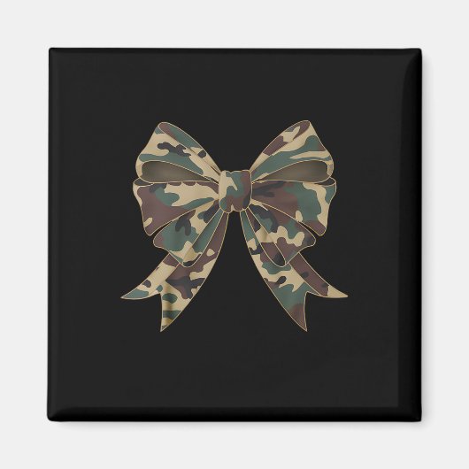 Camo Coquette Bow Eend Jachtmeisjes Kinder Vrouwen Magneet (Voorkant)