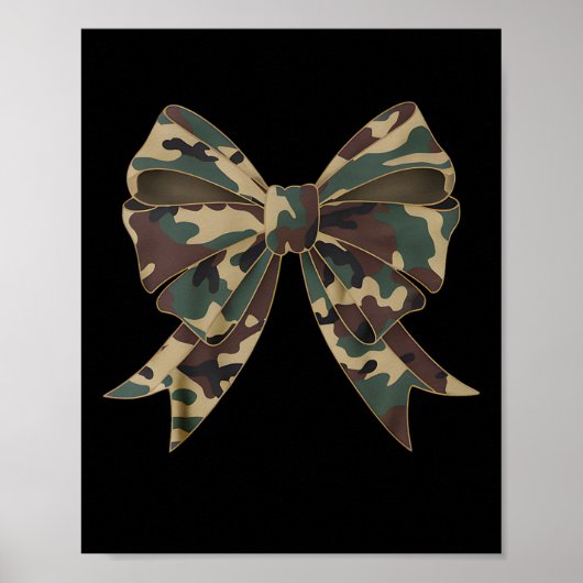 Camo Coquette Bow Eend Jachtmeisjes Kinder Vrouwen Poster (Voorkant)