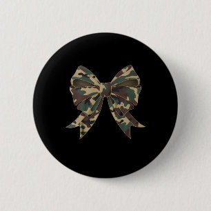 Camo Coquette Bow Eend Jachtmeisjes Kinder Vrouwen Ronde Button 5,7 Cm
