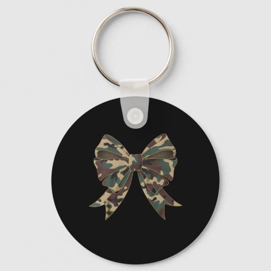 Camo Coquette Bow Eend Jachtmeisjes Kinder Vrouwen Sleutelhanger (Voorkant)