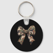 Camo Coquette Bow Eend Jachtmeisjes Kinder Vrouwen Sleutelhanger (Voorkant)