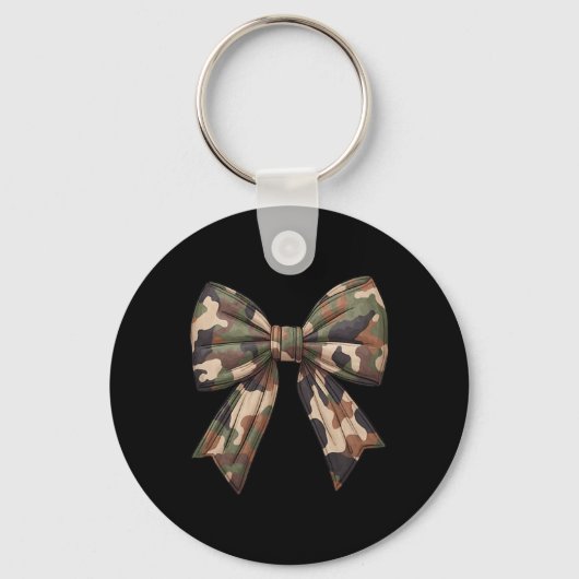 Camo Coquette Bow Eend Jachtmeisjes Kinder Vrouwen Sleutelhanger (Voorkant)