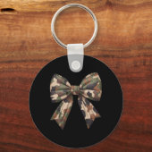 Camo Coquette Bow Eend Jachtmeisjes Kinder Vrouwen Sleutelhanger (Voorkant)