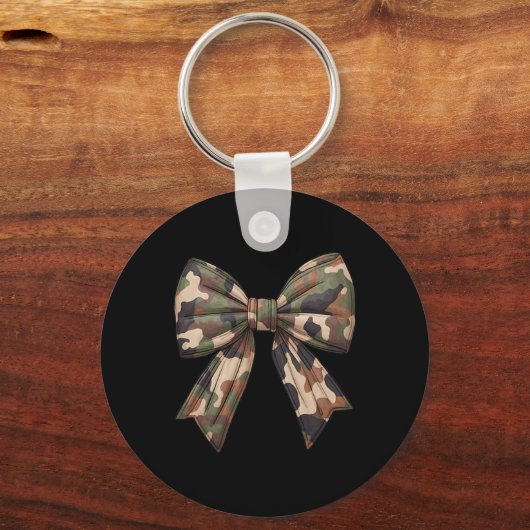 Camo Coquette Bow Eend Jachtmeisjes Kinder Vrouwen Sleutelhanger (Voorkant)