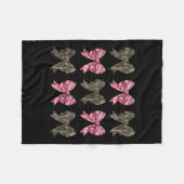 Camo Coquette Bow Eend Jagen Kinder Meisjes Bogen  Fleece Deken (Voorkant (Horizontaal))
