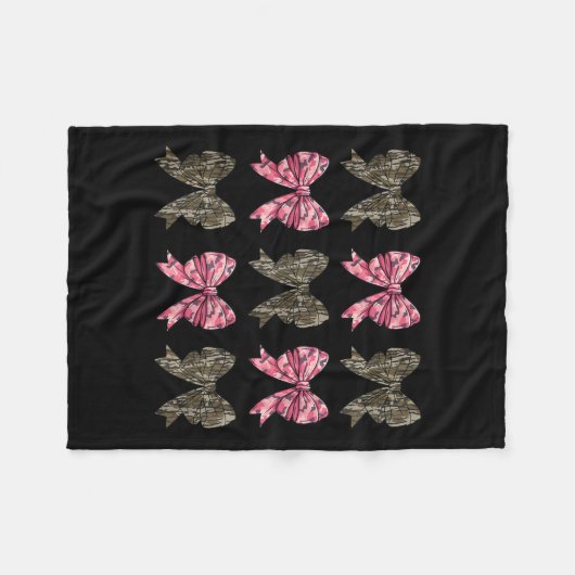 Camo Coquette Bow Eend Jagen Kinder Meisjes Bogen  Fleece Deken (Voorkant (Horizontaal))