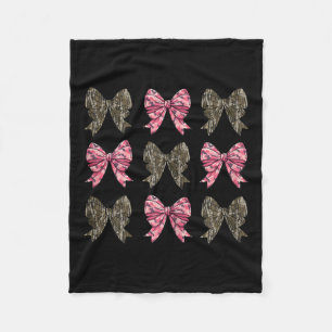 Camo Coquette Bow Eend Jagen Kinder Meisjes Bogen  Fleece Deken