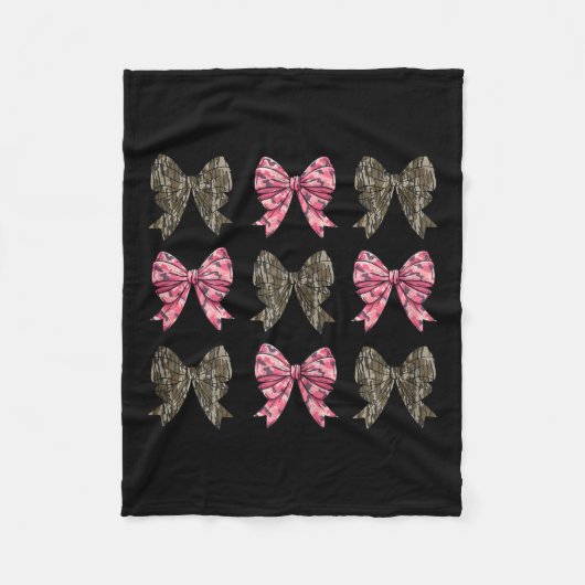 Camo Coquette Bow Eend Jagen Kinder Meisjes Bogen  Fleece Deken (Voorkant)