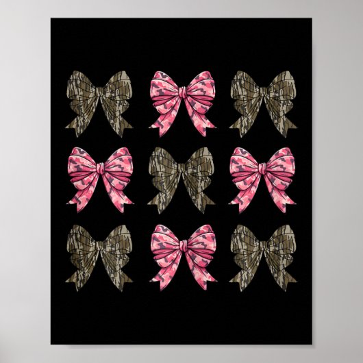 Camo Coquette Bow Eend Jagen Kinder Meisjes Bogen Poster (Voorkant)