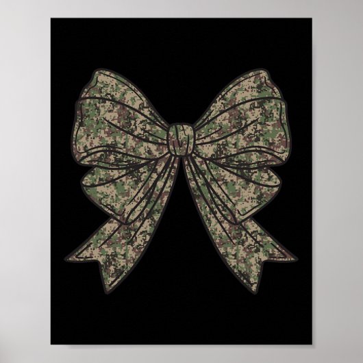 Camo Coquette Bow Hunt Duck Jagen Camouflage Wom Poster (Voorkant)