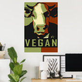 Camo Cow Pop Art Poster - Vegan (Thuiskantoor)