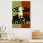 Camo Cowmoflage Pop Art Cow Poster (Keuken)